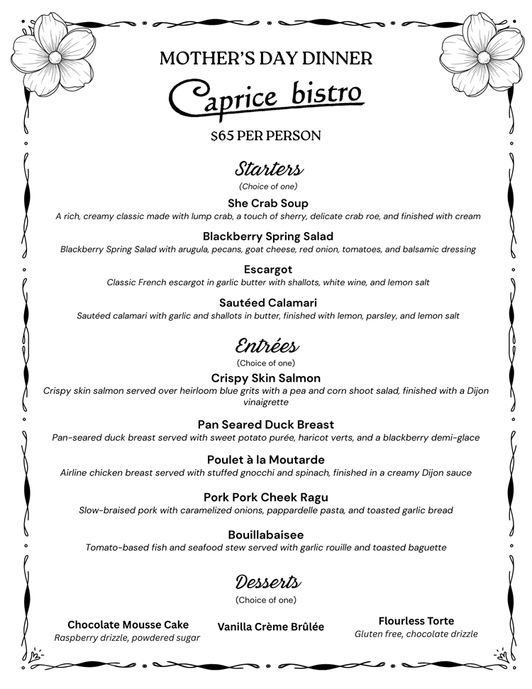 Mother's Day Dinner at Caprice